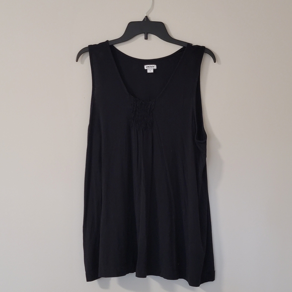 DKNY Black Sleeveless Tank Top Blouse XL - Picture 2 of 5